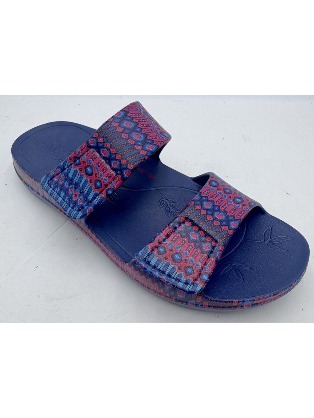 Alegria Orbyt Women's Recovery Sandals Size 10.5 Blue Red rubber Flat Shoes